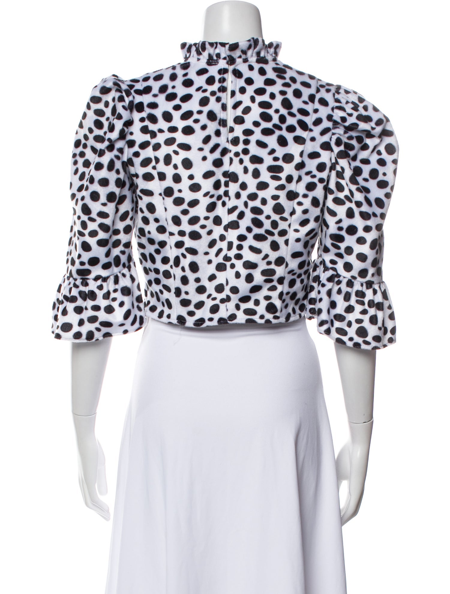 Batsheva Animal Print Mock Neck Crop Top